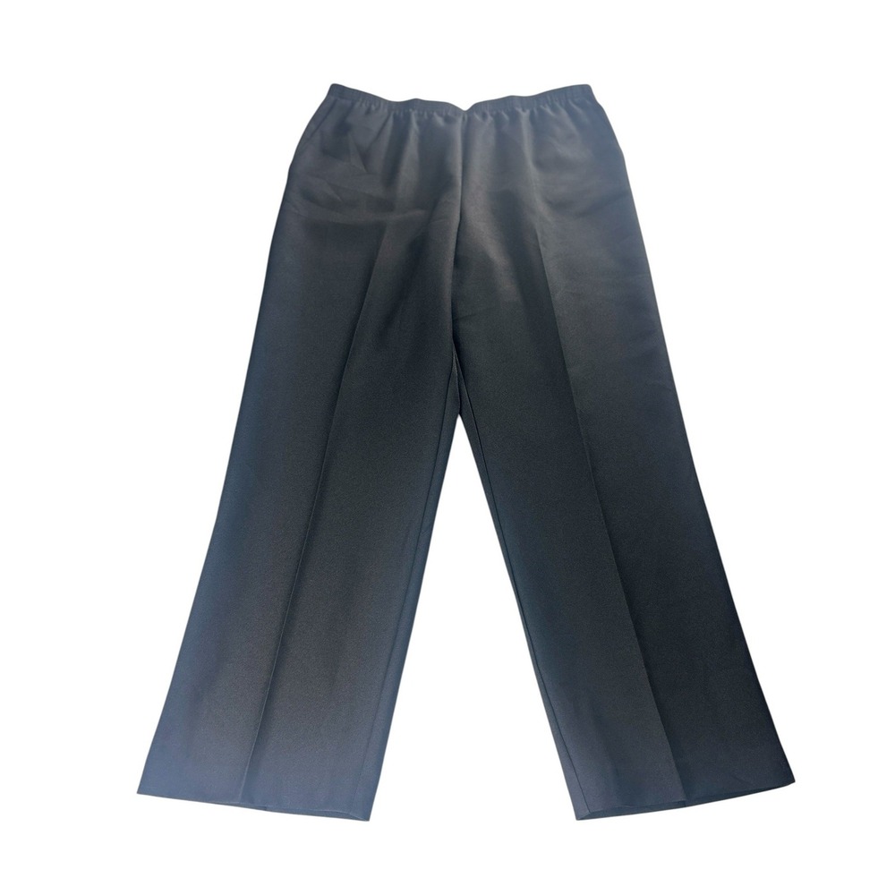 Alfred Dunner Womens Size 16 Black Elastic Waist Straight Leg Pants 09109 XX NWT